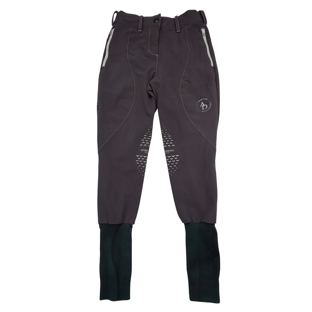 Aztec Diamond Equestrian Breeches Women US 6 Plum Knee Patch Riding Pants